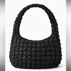 NWOT NO BRAND OVERSIZED QUILTED CROSSBODY BAG BLACK